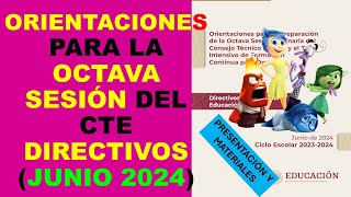 Soy Docente ORIENTACIONES PARA LA OCTAVA SESIÓN DEL CTE DIRECTIVOS JUNIO 2024 [upl. by Weitzman]