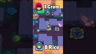 Grom vs 8 Rico brawlstars brawlstarsgame bs [upl. by Lotson]