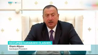 Azerbaijani President İlham Aliyev about occupied Karabakh clashes [upl. by Zeus494]