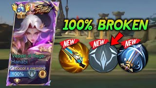 FINALLY NEW HANABI 100 BROKEN BUILD AND EMBLEM🔥 BEST DAMAGE HACK BUILD 2024😱 Must try [upl. by Akenna477]