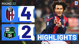 BOLOGNASASSUOLO 42  HIGHLIGHTS  Six goal thriller in Bologna  Serie A 202324 [upl. by Inod131]