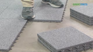 How To Install Modular Carpet Tiles Over Concrete [upl. by Kelula]