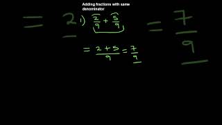 Adding fractions with same denominator Step by step shorts maths algebra [upl. by Lalage621]