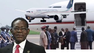 President OF Equatorial Guinea Teodoro Obiang Nguema Mbasogo Has Arrived In Uganda [upl. by Anaoj]