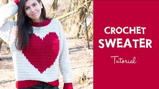 How To Crochet A Simple Chunky Sweater Croby Patterns [upl. by Elva]