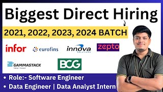 Biggest Direct Hiring  Role Software EngineerData Analyst Intern  2021 2022 2023 2024 BATCH [upl. by Vano]