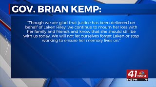 Georgia Governor Brian Kemp releases a statement after ruling in the case of Laken Riley [upl. by Bela]