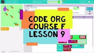 Codeorg Course F Lesson 9 Lots of Sprites  Code Org Lesson 9 Answers [upl. by Alicec249]