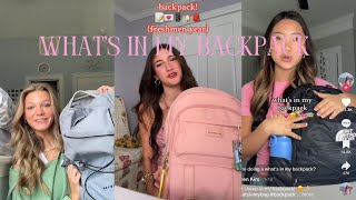 What’s in my backpack  Backpack tour TikTok compilation 💗🎒 [upl. by Todhunter]