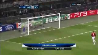 Stankovic distance Goal Inter  Schalke 05042011 HD [upl. by Dugas]