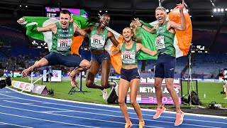 Everything we dream of  Irelands 4 x 400m mixed relay team react to European gold win [upl. by Kiona]