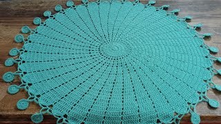 crochet long thalposh tutorial how to make a doily crochet HandworkWithSamina339 [upl. by Ellatsirhc]