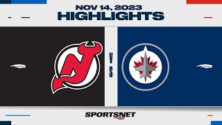 NHL Highlights  Devils vs Jets  November 14 2023 [upl. by Naihtniroc894]