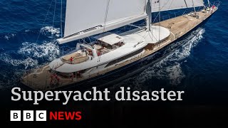 Tech tycoon among six missing as freak storm sinks luxury yacht in seconds  BBC News [upl. by Bailie]