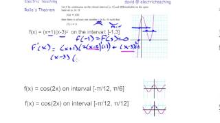 Calculus Lesson  Rolles Theorem with Polynomial and Trig Function [upl. by Pals]