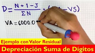 Depreciación con Suma de Dígitos con VALOR RESIDUAL [upl. by Fernandina]