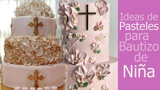 Ideas de Pasteles para Bautizo de Niña [upl. by Rukna]