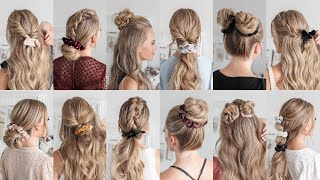 12⚡️EASY SCRUNCHIE HAIRSTYLES  Missy Sue [upl. by Obeng]