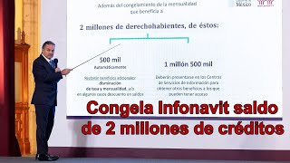 Congela Infonavit saldo y mensualidades a 2 millones de créditos [upl. by Dittman]