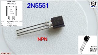 SGeC 2N5551 NPN Amplifier Transistor 180V06A031W [upl. by Hussey]