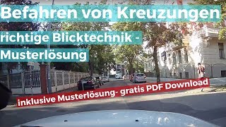 Befahren von Kreuzungen  Blicktechnik  Musterlösung [upl. by Alleb]