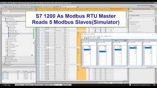 💢 S7 1200S71500 As Modbus RTU Master Reads 5 Modbus Slaves [upl. by Samy]