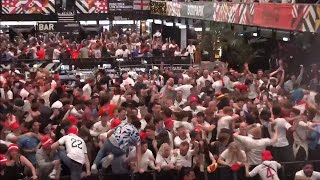 ENGLAND The Fans at BoxPark Wembley React to Jude Bellinghams Injury Time Equaliser [upl. by Eirojam829]