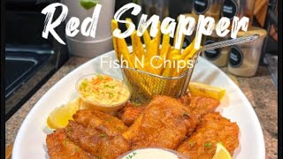 The Best Beer Batter Red Snapper  Fish and Chips Recipe  FRUGALLYT [upl. by Ilse]