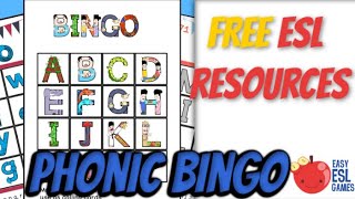 ESL Resources  Phonic Bingo  Videos For Teachers [upl. by Kcirtapnaes]