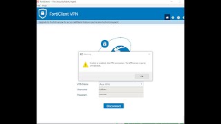 Unable to establish the VPN connection  VPN server may be unreachable  Forticlient  Infotainment [upl. by Ahsikyt]