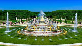 France  Versailles  Palace Fountains Show [upl. by Ahsinrats]