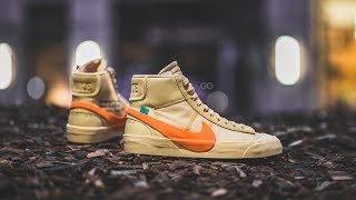 OffWhite x Nike Blazer Mid quotAll Hallows Evequot Review amp OnFeet [upl. by Anaujal]