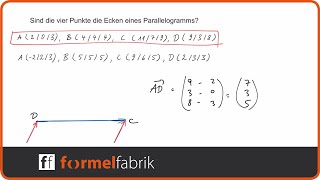 Vektorrechnung Bilden die Punkte ein Parallelogramm [upl. by Adirehs]