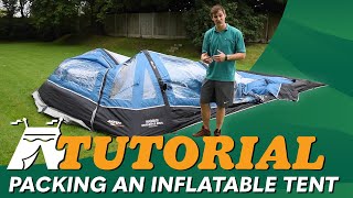 How to pack away an Inflatable Tent Tutorial Video [upl. by Ahtelrac]