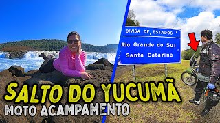 Casal VIAJANDO DE MOTO de FLORIPA ATÉ AO SALTO YUCUMÃ  DERRUBADAS  RS [upl. by Maxie]