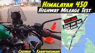 Highway Mileage Test 🤔Himalayan 450 🛑Chennai to Kanyakumari ride 🙃1372 kms one day trip🤩 Part  02 [upl. by Rochella590]