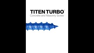 Titen Turbo™ Concrete and Masonry Screw Anchor  Tip [upl. by Lah]