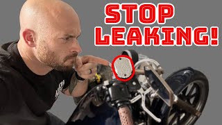 How to INSTALL a new Brake Master Cylinder Cover on a Harley Davidson  STOP THE LEAKING [upl. by Gilroy]