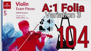 A1 Folia  Corelli  Variation 3  ABRSM  Grade 5 Violin  20202023 [upl. by Willard674]