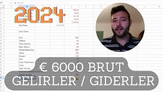 € 6000 Almanya Aylık Brüt  Net Maaş ve Giderler 2024 [upl. by Levin]