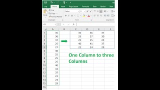 One Column to 3 Columns in Excell One Column to multiple columns in Excellin urdu hindi lecture [upl. by Joub]