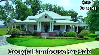 Georgia Farmhouse For Sale  100k  8 acres  2Story Barn  Workshop  Georgia Real Estate [upl. by Ydnew592]