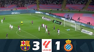 Barcelona vs Espanyol 31  2024 LaLiga  Match Highlights [upl. by Ennaej508]