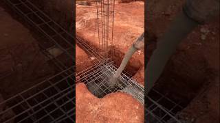 Foundation Casting trending rahimcivilengineer viralvideo shorts concrete [upl. by Silvano]