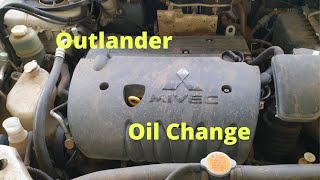 Mitsubishi Outlander 4cyl ZG OilFilter Change [upl. by Verdie985]