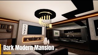 Bloxburg  Dark Modern Mansion  Interior  Full Tour Speedbuild Roblox [upl. by Dar]