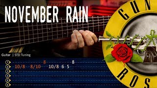 November Rain Solo  Guns N Roses  Acoustic Guitar Tutorial TABS  Cover Christianvib [upl. by Aiki]