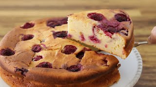 Raspberry Ricotta Cake Recipe [upl. by Sokem]