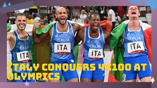 OLYMPICS Mens 4x100 Olympic Relay Final Italy Gold Britain Silver And Canada Bronze [upl. by Labotsirhc246]