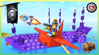 Chases Epic Pirate Ship Showdown Dont Miss the Action 阿奇的史詩級海盜船大戰！不要錯過行動！Roblox 機器方塊 [upl. by Ellehcil]